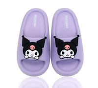 Roffatide Cinnamoroll Melody Kuromi Pillow Slippers Unisex Non Slip Quick Drying Shower Slides Bathroom Sandals Cute Cartoon Beach Slippers Black 0.5-1