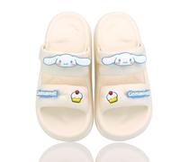 Roffatide Cinnamoroll My Melody Kuromi Sandals Cute Cartoon Open Toe Sandals Women's Thick Sole Beach Pool Slippers Non-Slip Slides White 4-5