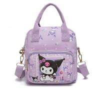 Roffatide Cute Cartoon Evil Rabbit Cute Bunny Tote Messenger Bag Small Synthetic Leather Crossbody Bags Shoulder Purse Handbag for Women Lolita Kawaii Satchel-bag Purple