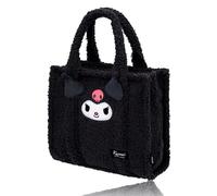 Roffatide Furry Evil Rabbit Tote Bag for Women Cartoon Cute Handbag Plush Tote Hairy Shoulder Crossbody Underarm Bag Black