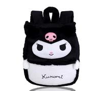 Roffatide Fuzzy Evil Rabbit Backpack Plush Cartoon Cute Backpack for Women Kawaii Lightweight Bag Daily Back Pack Black