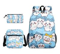 Roffatide Hachiware 3 Pcs Set Cute Schoolbag with Pencil Case and Crossbody Bag for Kids Boys Girls Lightweight School Bookbags for Student Back to School Style D Ideal for Christmas