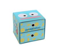 Roffatide Hangyodon Cute Desk Organizer with 2 Drawers Foldable Desktop Storage Drawers Fabric Home Makeup Organizer Practical Desk Caddy