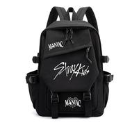 Roffatide KPOP Stray Backpack Merch Skz Schoolbag for Boys Girls with Multiple Compartments Gift for Stay Fans Black A