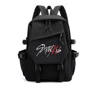 Roffatide KPOP Stray Backpack Merch Skz Schoolbag for Boys Girls with Multiple Compartments Gift for Stay Fans Black C