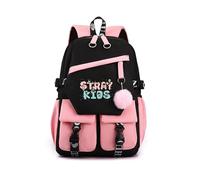 Roffatide Kpop Stray Kids Backpack Students Durable Bookbag with Multiple Pockets Middle Senior School Shoulder Rucksack for Teens Stay Fans Gifts Pink C