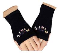 Roffatide Kpop Stray Kids Fingerless Gloves for Boys Girls Knit Touchscreen Gloves Winter Gift for Stay Black E