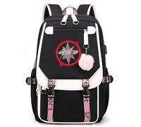 Roffatide KPOP Stray Kids School Rucksack Merchandise for Girls Boys 17L Bookbag with USB Charging Port and Headphone Port for Stay Black A