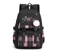 Roffatide KPOP Stray Kids Schoolbag New Semester Backpack for for Boys Girls Large Capacity School Supplies Bookbag for Hiking Travel Black A
