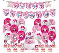 Roffatide Melody Birthday Decorations, Party Supplies Set Include Banner, Balloons, Cake Cupcake Toppers, Cake Decoration
