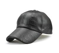 Roffatide Men's Knurling PU Leather Baseball Cap Dad Hat Strapback Autumn and Winter