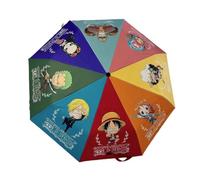 Roffatide One Piece Umbrella 8 RIBS Luffy Umbrellas 37.8'' Auto Open Close Umbrella Compact Folding Travel Umbrella Windproof Anti-UV Protection Rainy Umbrella Multi