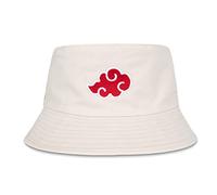 Roffatide RoffatidRoffatidee Anime Naruto Akatsuki Red Cloud Bucket Hat Embroidered Cotton Fishing Hat Reversible Double Side Wear Sun Hat Beige