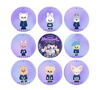 Roffatide Stray 9pcs Badges Set SKZoo Pins Skz Merch Kpop Fan Item Gift for STAY Women Men Accessories for Backpack Jacket Hat Style C