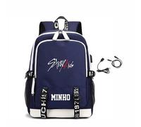 Roffatide Stray Kids Backpack for Boys Girls Casual Daypack with Padded 15.6" Laptop Sleeve Lightweight School College Bag for STAY Blue G