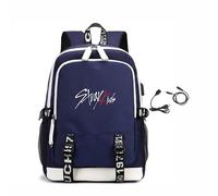 Roffatide Stray Kids Backpack for Boys Girls Casual Daypack with Padded 15.6" Laptop Sleeve Lightweight School College Bag for STAY Blue A