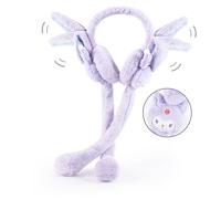 Roffatide Winter Fluffy Earmuffs Cartoon Kuromi Ear Moving Jumping Earmuffs Girl Ski Adjustable Ear Covers for Cute Ear Warmer Outdoor Earmuff Soft Warm Head Wear