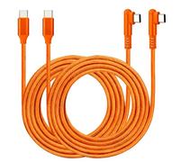 ROFICORD USB C to USB C Cable, [2 Pack] 60W Type C Right Angle Cable Fast Charging for Phone 16/15 ProMax/Car Charger/S24/S23/S22/MacBook Air/Pad/CarPlay and More USB C Device (2Pack Orange, 10FT)