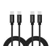 ROFICORD USB C to USB C Cable, [2Pack 0,6M] 60W Power Delivery Fast Charge Type C Cord Compatible with MacBook Pro/Galaxy S20/Microsoft Surface/Google Pixel and Other USB C Device (Black)