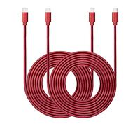 ROFICORD USB C to USB C Cable, [2Pack 3M] 60W Power Delivery Fast Charge Type C Cord Compatible with MacBook Pro/Galaxy S20/Microsoft Surface/Google Pixel and Other USB C Device (Red)