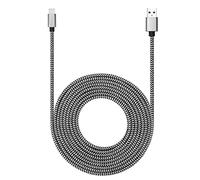 ROFICORD USB Type C Cable 15ft with 3A Fast Charging, 4,6M Ultra Long and Extremely Durable Nylon Braided USB C Charger Cord for Galaxy S10/S9/S8/Google Pixel/LG/OnePlus/Moto and More (White)