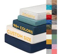 ROFIELTY Bench Cushion with Piping Design - Indoor/Outdoor Furniture Seat Cushion for Porch Swings, Window Seats, Piano Benches - Adjustable Tie-Back Straps & Non-Slip Bottom (Custom Size & Color)