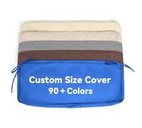 ROFIELTY Custom Size Cushion Covers,150＋Colors,Replaceable Covers for Indoor/Outdoor Furniture,Waterproof Covers with Non-Slip Bottom and Ties,Suitable for Bench/Patio/Sofa/Deck