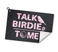 rofiowa Talk Birdie to Me Microfiber and Cotton Blend Printed Golf Towel, Funny Pink Golf Accessories for Women, Golf Gift for Golf Fan Her, Golf Lover Birthday Gift