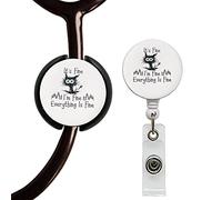 ROFLYER Stethoscope ID Tag Stethoscope Label Charm, Name tag, Medic, Nurse, Doctor, Vet, EMT Come with 1 Retaractable Badge Reel (Fine 02)