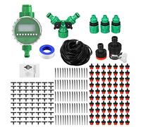 ROFMAPLE 197ft /60m Irrigation System, Drip Irrigation Kit with Automatic Water Timer Distribution Tubing Hose Greenhouse Watering Systems Mist Irrigation System for Garden, Patio, Greenhouse, Lawn