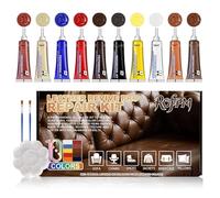 ROFPM Leather Repair Kit, Leather Restorer for Sofas, Car Leather Repair, Leather Repairs Kit Brown, Leather Filler Repair Kit Repairs Common Damage Like Scratches Tears on Leather Vinyl (10 x 20ML)