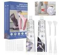 ROFPM Sock Stop, Sock Glue, 50ml x 2 Sock Stop Adhesive, Fabric Glue for Socks, Anti Slip Sock Glue, for Blankets, Carpets, Clothes Hanger, Odorless Washable (Black and Transparent)