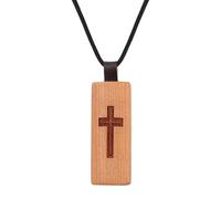 Rofusn Bible Necklace with NFC for Men Women: Wooden Angel Cross Pendant Daily Scripture Christian Religious Faith Jewelry for Prayer Inspiration, Standard, Wood, No Gemstone