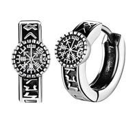 Rofusn Celtic Knot Hexagon Rhombus Hoops Earrings for Women Men, Stainless Steel Punk Geometric Huggie Earrings Jewelry, Stainless Steel, No Gemstone