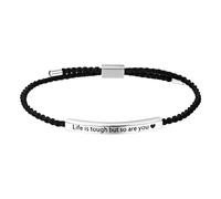Rofusn Inspirational Braided Rope Bracelet for Women: Dont Let The Hard Days Win Adjustable Stainless Steel Motivational Tube Bracelet Jewelry Gifts for Men, Standard, no gemstone