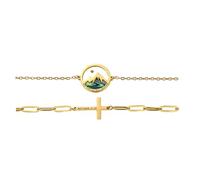 Rofusn Mustard Seed Cross Bracelet Set for Daugther: Womens Stainless Steel Christian Faith Bracelets Gift for Baptism Confirmation First Communion - God Is Within Her, M, Metal, no gemstone