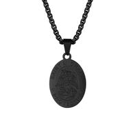 Rofusn St Michael The Archangel Necklace for Men: Catholic Medal Stainless Steel Amulet Pendant Necklace Birthday Christmas Easter Jewelry Gifts 23.6inch, 23.6inch, Stainless Steel, No Gemstone