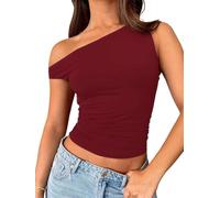 ROFUSSO Women's Summer Off The Shoulder Tops Sleeveless Shirts Y2K Going Out Tops Fashion Clothes Outfits 2026(Burgundy,S)