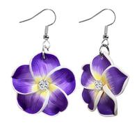 RofYof Floral Dangle Earrings for Women Hawaiian Tropical Plumeria Rubra Flower Earrings Luau Beach Party Vacation Hawaiian Accessories Jewelry, S, polymer clay, No Gemstone
