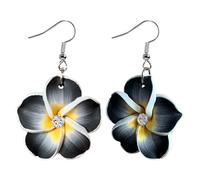 RofYof Floral Dangle Earrings for Women Hawaiian Tropical Plumeria Rubra Flower Earrings Luau Beach Party Vacation Hawaiian Accessories Jewelry, S, polymer clay, No Gemstone