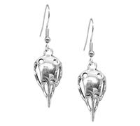 RofYof Halloween Jewelry Silver Crow Skull Earrings for Women Vintage Viking Odin Crow Bird Dangle Earrings Gothic Set Punk Jewelry Design, S, Metal, No Gemstone