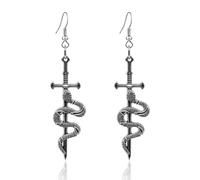 RofYof Punk Retro Dagger Sword Earrings Gothic Sword Snake Dangle Earrings Knife Earrings for Women Girls Statement Jewelry Gifts, Zinc
