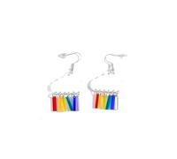 RofYof Rainbow Earrings for Women Lightweight Colorful Rainbow Cloud Lightning Dangle Earrings Jewelry, S, Acrylic, No Gemstone