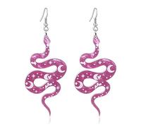 RofYof Snake Earrings for Women Girls Funny Colorful Acrylic Snake Shaped Dangle Earrings Weird Animal Dangle Drop Statement Earrings Halloween Jewelry Gifts, Acrylic