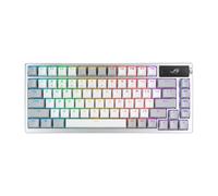 ASUS ROG Azoth 75% Wireless DIY Custom Gaming Keyboard, OLED display, Gasket-Mount, Three-Layer Dampening, Hot-Swappable ROG NX Snow Switches & Keyboard Stabilizers, PBT Keycaps, RGB, UK Layout, White
