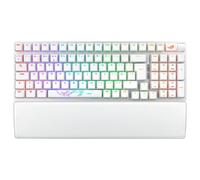 ASUS ROG Strix Scope II 96 Wireless Gaming Keyboard, Tri-Mode Connection, Dampening Foam & Switch-Dampening Pads, Hot-Swappable Pre-lubed ROG NX Snow Switches, PBT Keycaps, RGB-Black, UK Layout, White