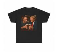 Rogan and Trump Funny Cheers Graphic T Shirt Jokes Unisex Heavy Cotton Tee Black XXL