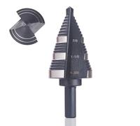 ROGAPER 1/4 to 1-3/8 Inch Step Drill Bit, M2 High-Speed Steel Double Fluted Drill bits, Straight Grooved Step Drill Bit for Hole Drilling in Stainless Steel, Copper, Aluminum, Wood, Plastic