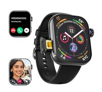 Rogbid 4G Smart Watch (Make/Answer Call) 2.1" AMOLED Large Screen Smartwatch for Men Women 1020mAh Fitness GPS Tracker SIM Card Slot Rotating Camera Heart Rate Monitor SOS Calling Sport Watches Black