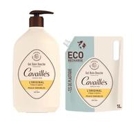 ROGÉ CAVAILLÈS | Bath and shower gel | L'Original | Nourishes & protects the skin | Gently cleanses | Sensitive skin | Soap-free | Soap free | 100% recycled plastic | Pack: 1L bath and shower gel